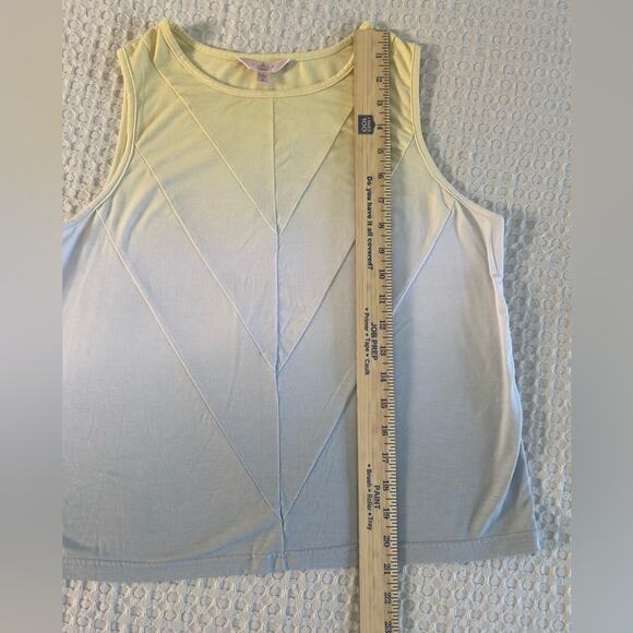 Ombré Yellow White Gray Chevron Soft Tank Top Sz S - Picture 5 of 7